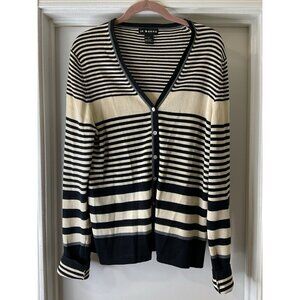 St. Kitti 100% Silk Striped Button Down Cardigan Size L